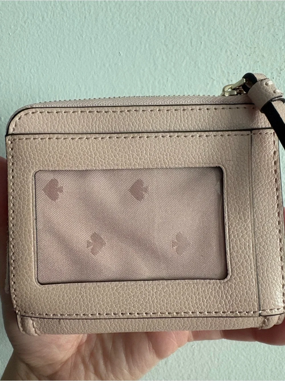 kate spade Blush Pink pebbled leather Zip Wallet